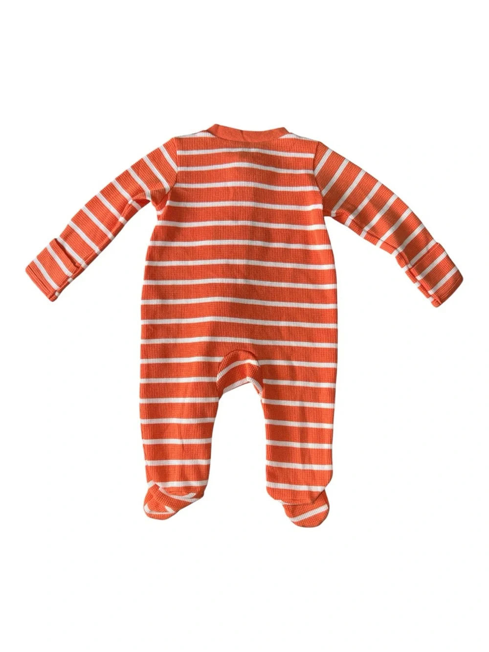 Carter's Just One You Baby Pumpkin Halloween Stripe Footed Onesie Zip 9M NWT